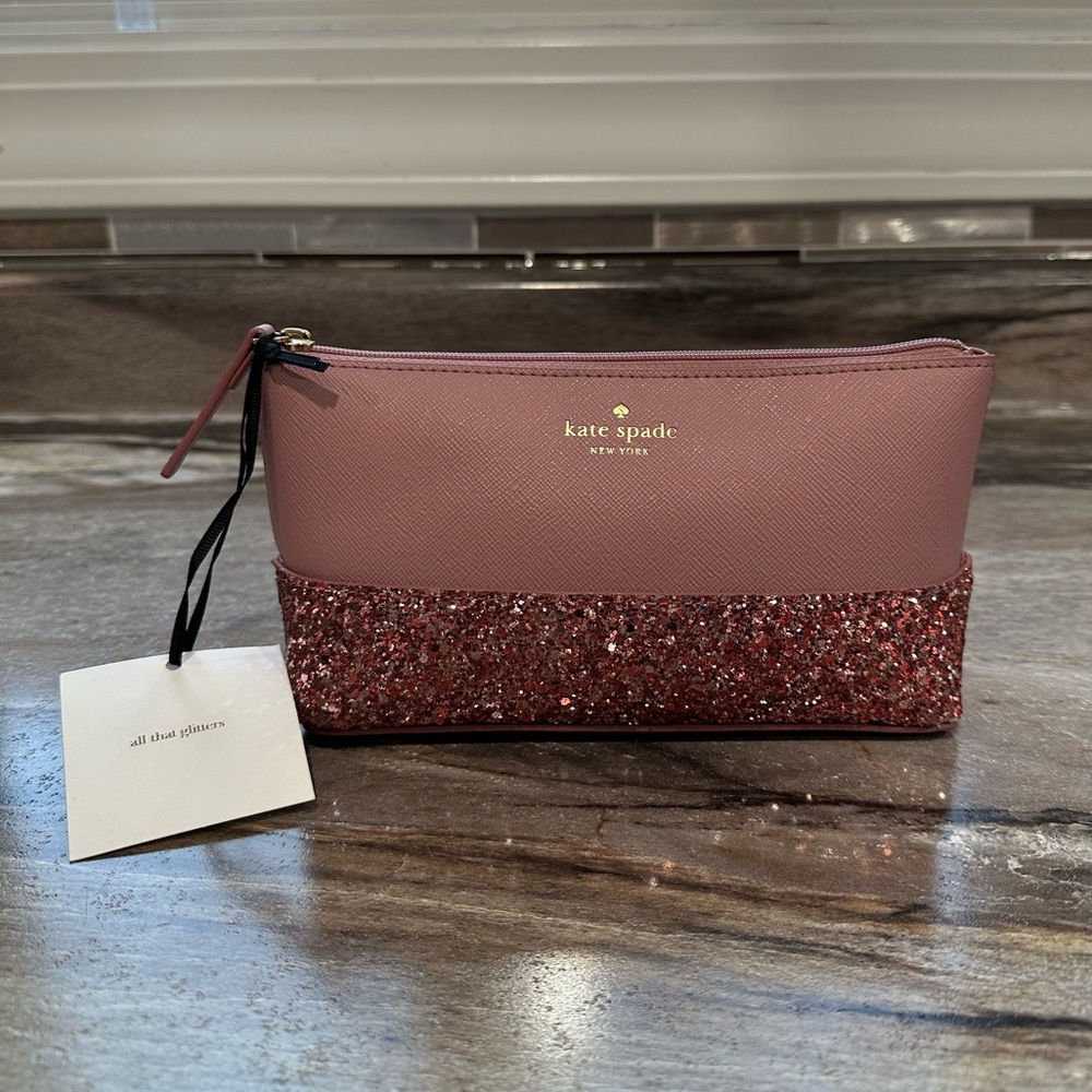 NWT Kate Spade Little Shiloh Glitter Makeup Bag